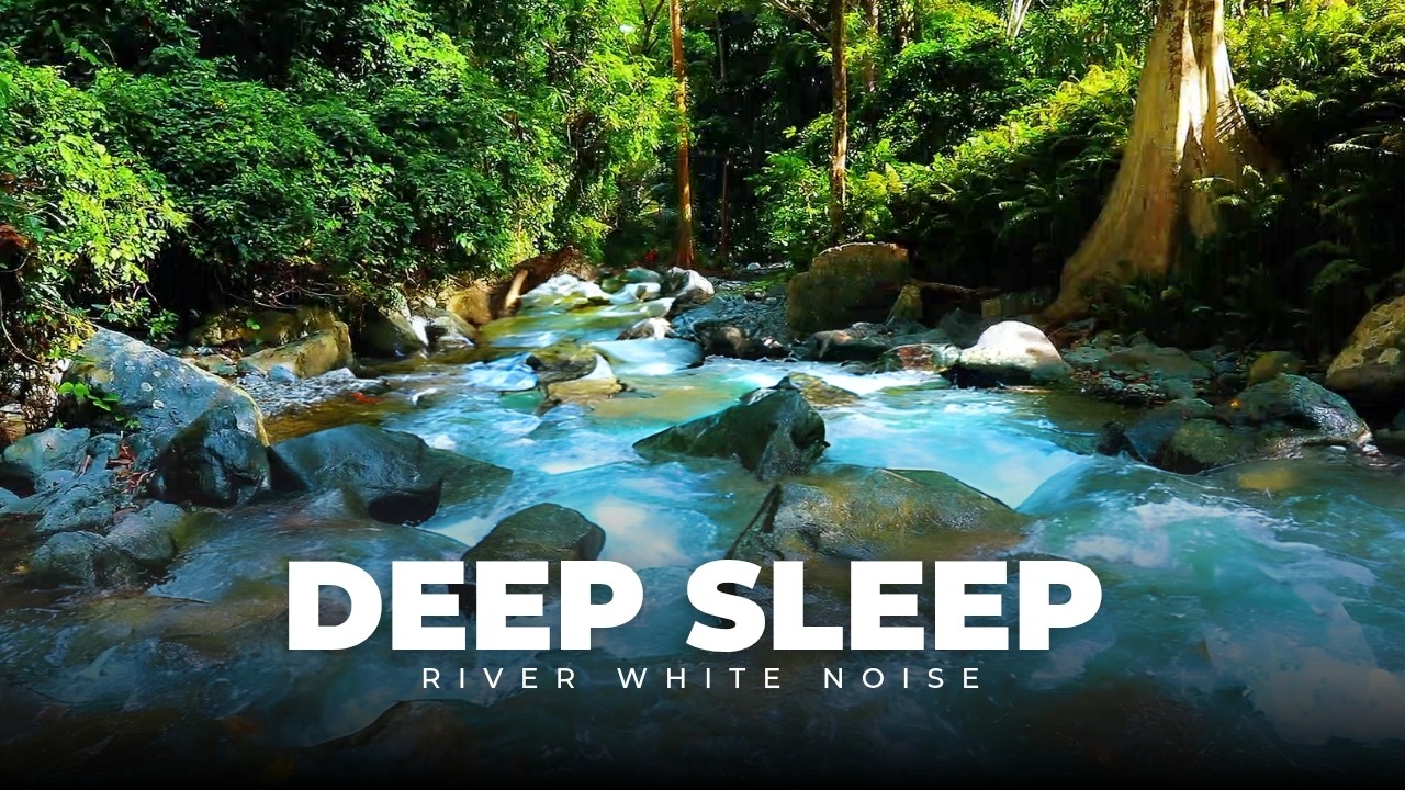 River White Noise for Deep Sleep (No Music) - Natural Forest Water Sounds