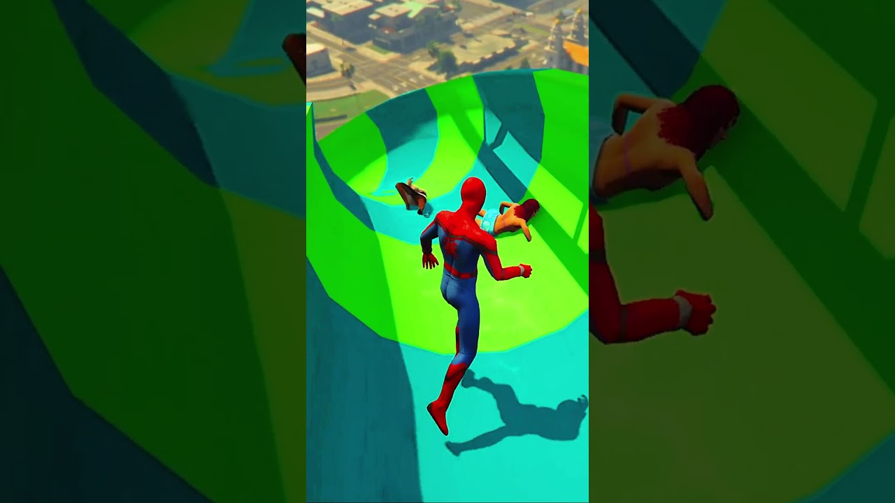 Spiderman water slide #spiderman #spidermangtav #spidermangta #gtamode #gtav  #franklingtav #gtav