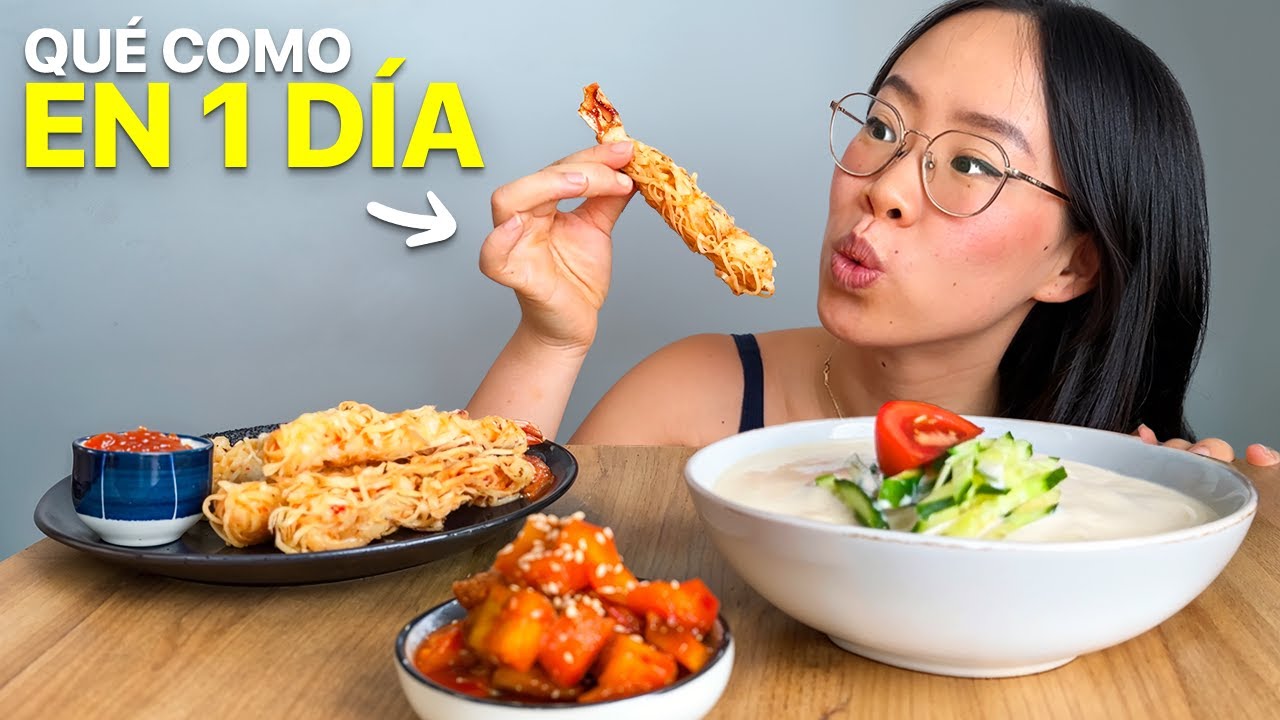 Qué Como en 1 DÍA 🤤 | Kimchi de Sandía, Rollitos Big Mac, Fideos con Salsa de Tofu...
