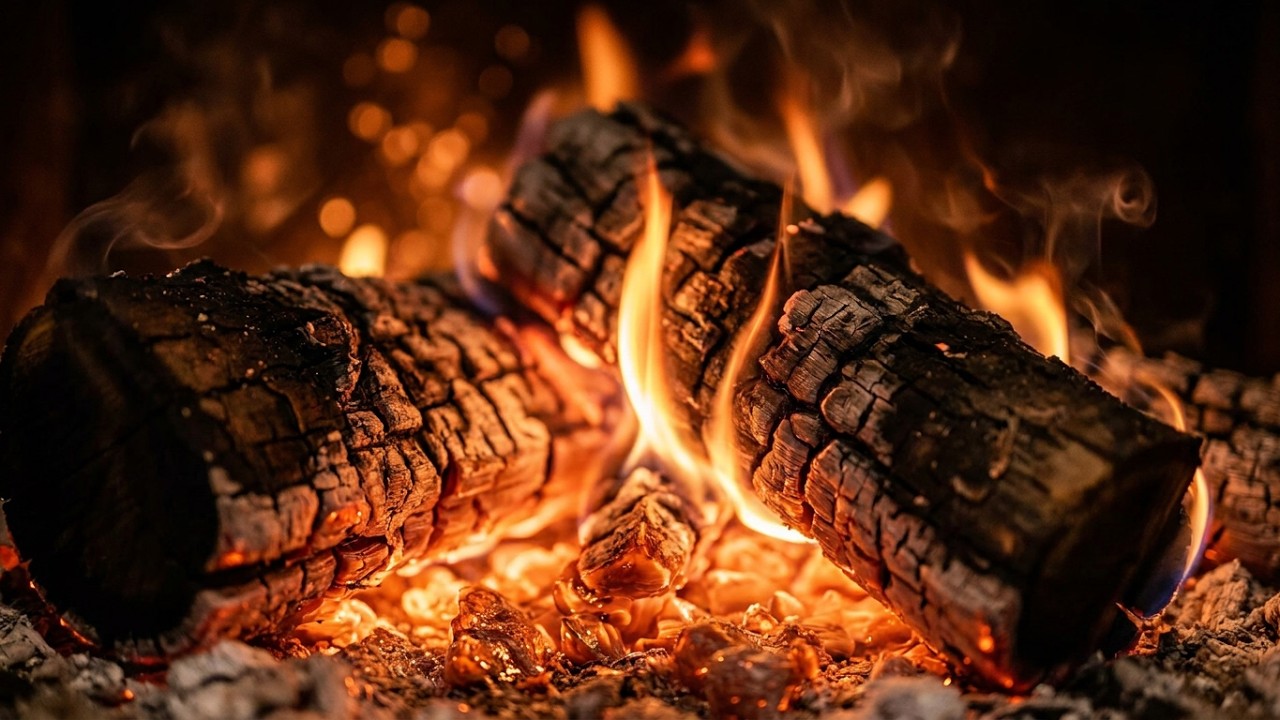 8 Hours Cozy Fireplace Ambience for Deep Sleep | No Music, Low Crackle
