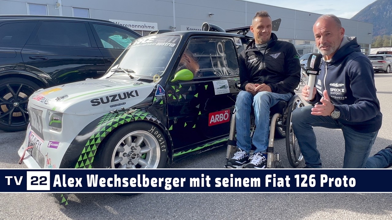 MOTOR TV22: Alex Wechselberger mit seinem Fiat 126 Proto beim Finale des ATMAS Autoslalom 2024