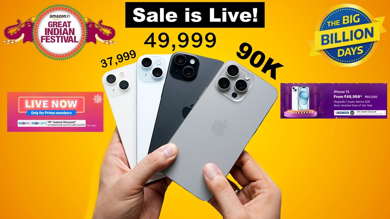 Big iPhone Price Drops 🔥😍 | Flipkart BBD & Amazon Great Indian Festival Sale is Live Now (HINDI)