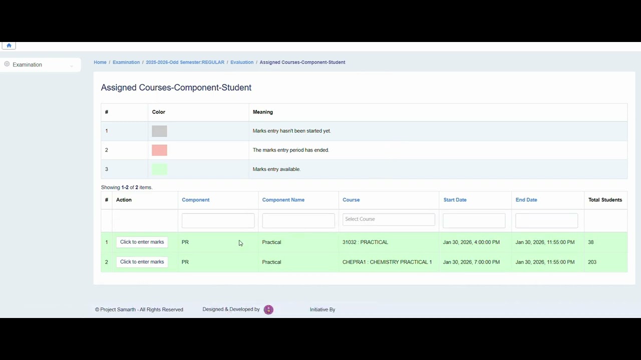 Process to Fill Online Marks Through Practical Examiner Login on Samarth Portal