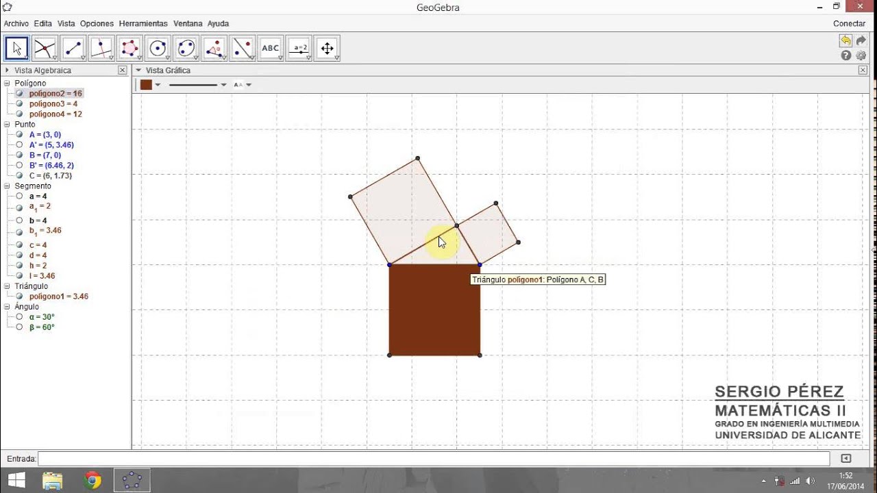 Árbol de pitágoras en Geogebra 2