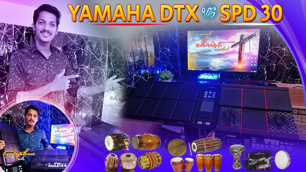 Yamaha DTX multi 12 vs Roland SPD 30 | Tones Comparison | Stephen Pads Sps