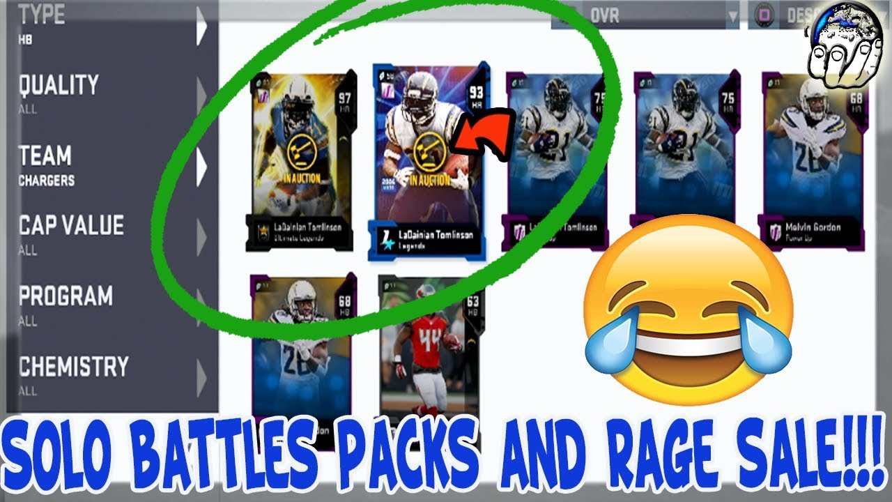 MADDEN 19 ULTIMATE TEAM SOLO BATTLES PACK OPENING! RAGE SELLING A 97 OVR ELITE!!!