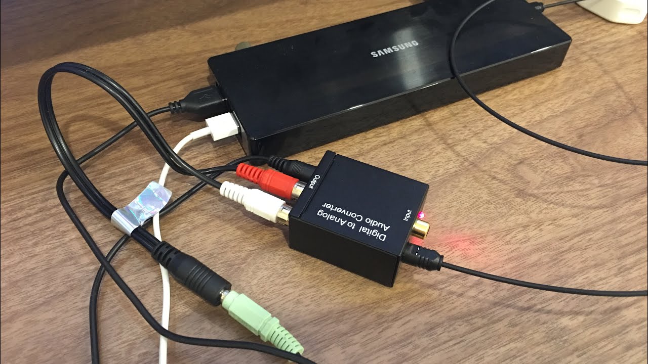 Samsung TV MU7000 7 series connect external speaker 3.5 mm jack and fix crackling sound