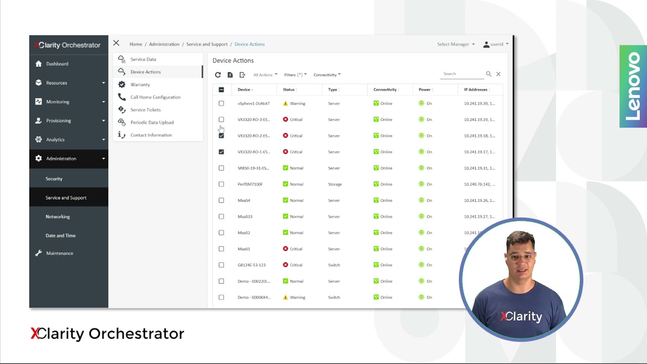 Lenovo XClarity Orchestrator 1.4.0 - Management capabilities