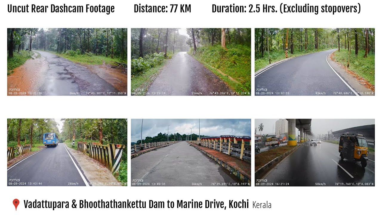 Bhoothathankettu to Kochi Rain Drive | Rear Dash Cam | Full Return Trip via Kothamangalam, Aluva