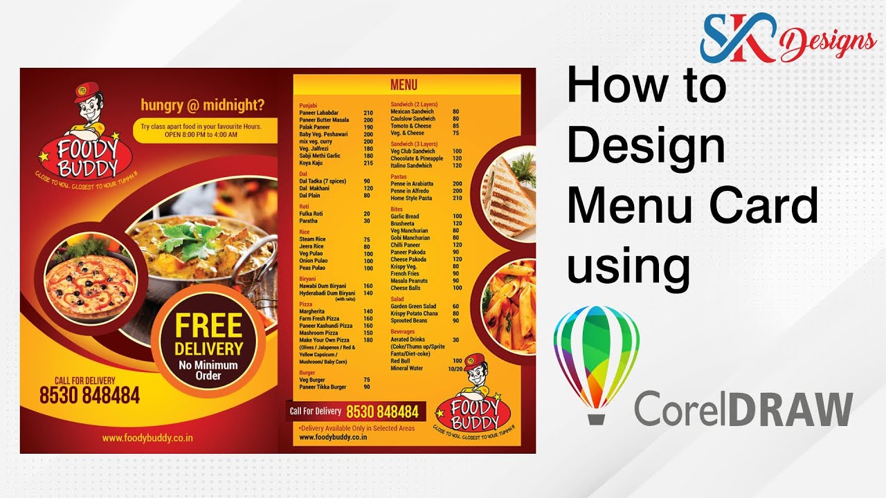 How to Design a Menu Card in Corel Draw | Tutorial