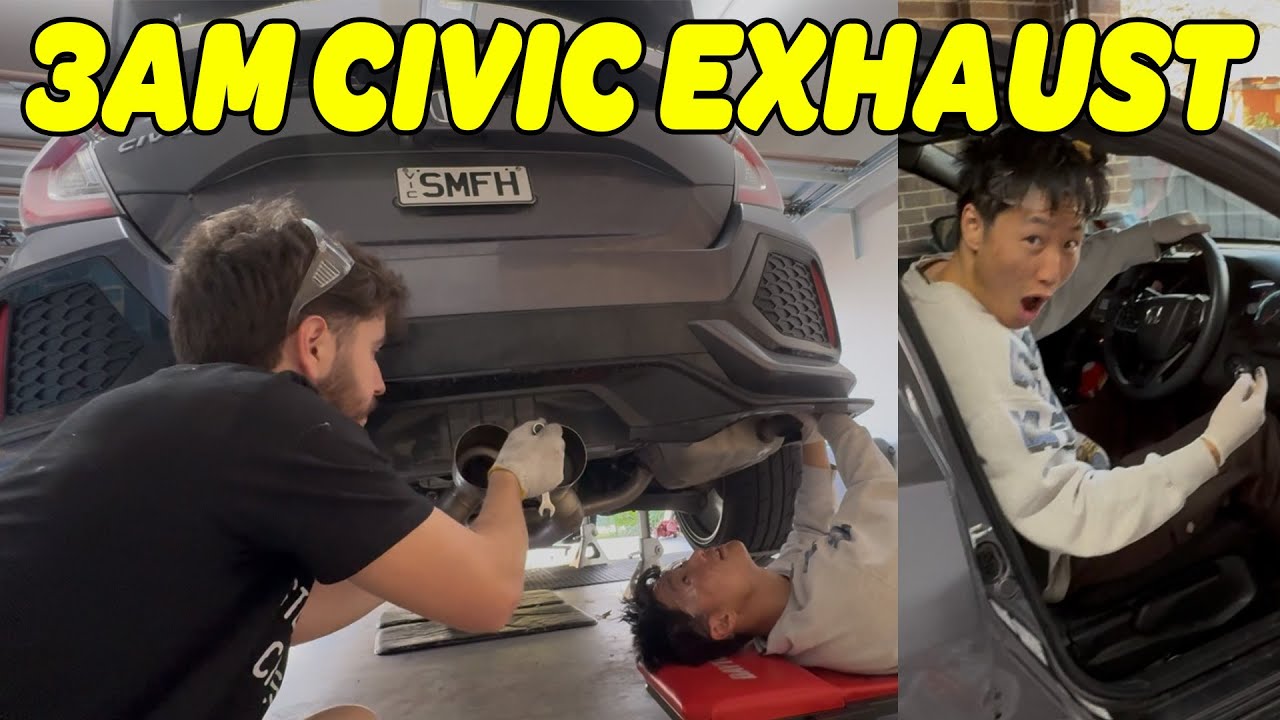 💥Prodrager Hyper Flow Exhaust Install - Civic FK5💥 3AM Civic time 👀