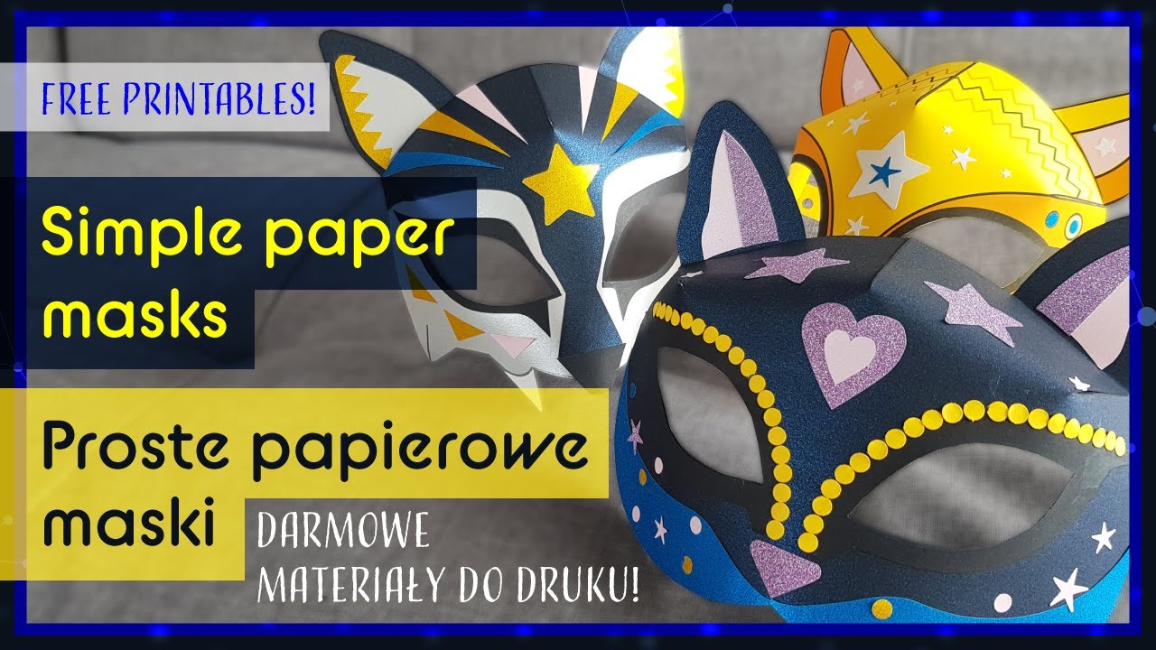 Proste papierowe maski na KARNAWAŁ | DIY Simple animal paper masks