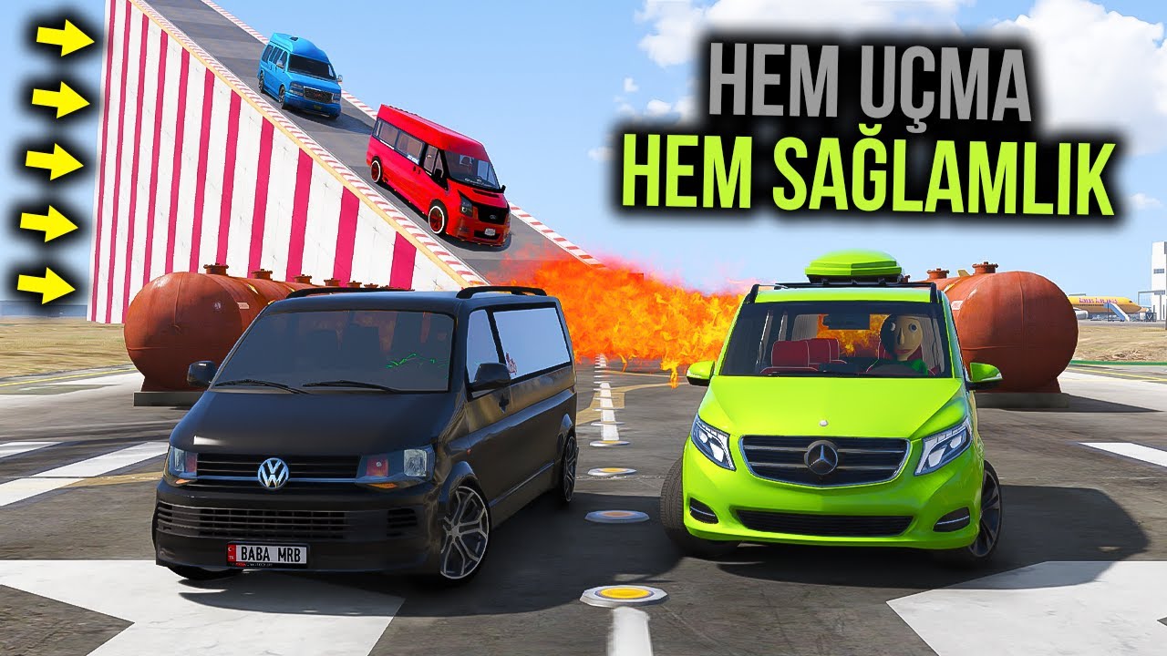 Camlı Van Arabalar İkili Parkurda Yarış YENİ SERİ !!! &Ouml;r&uuml;mcek Abi ile GTA 5