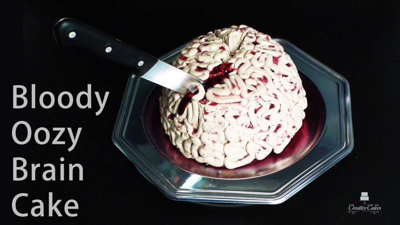 Halloween Bloody Oozy Brain Cake | How to make from Creative Cakes by Sharon