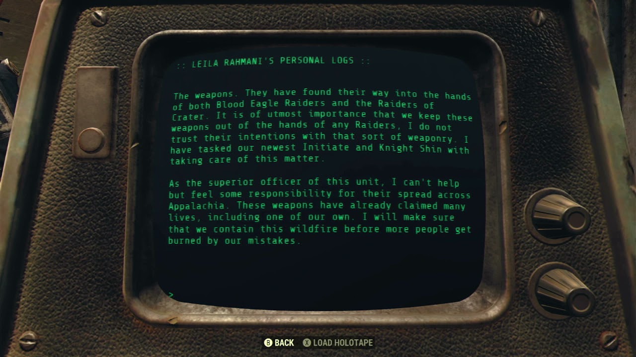 Paladin Rahmani’s Terminal - Fallout 76 Terminal