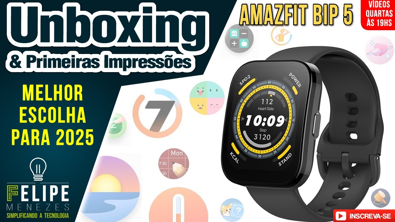 O Amazfit BIP 5 é a melhor opção com custo x benefício para 2025 #Unboxing e primeiras impressões