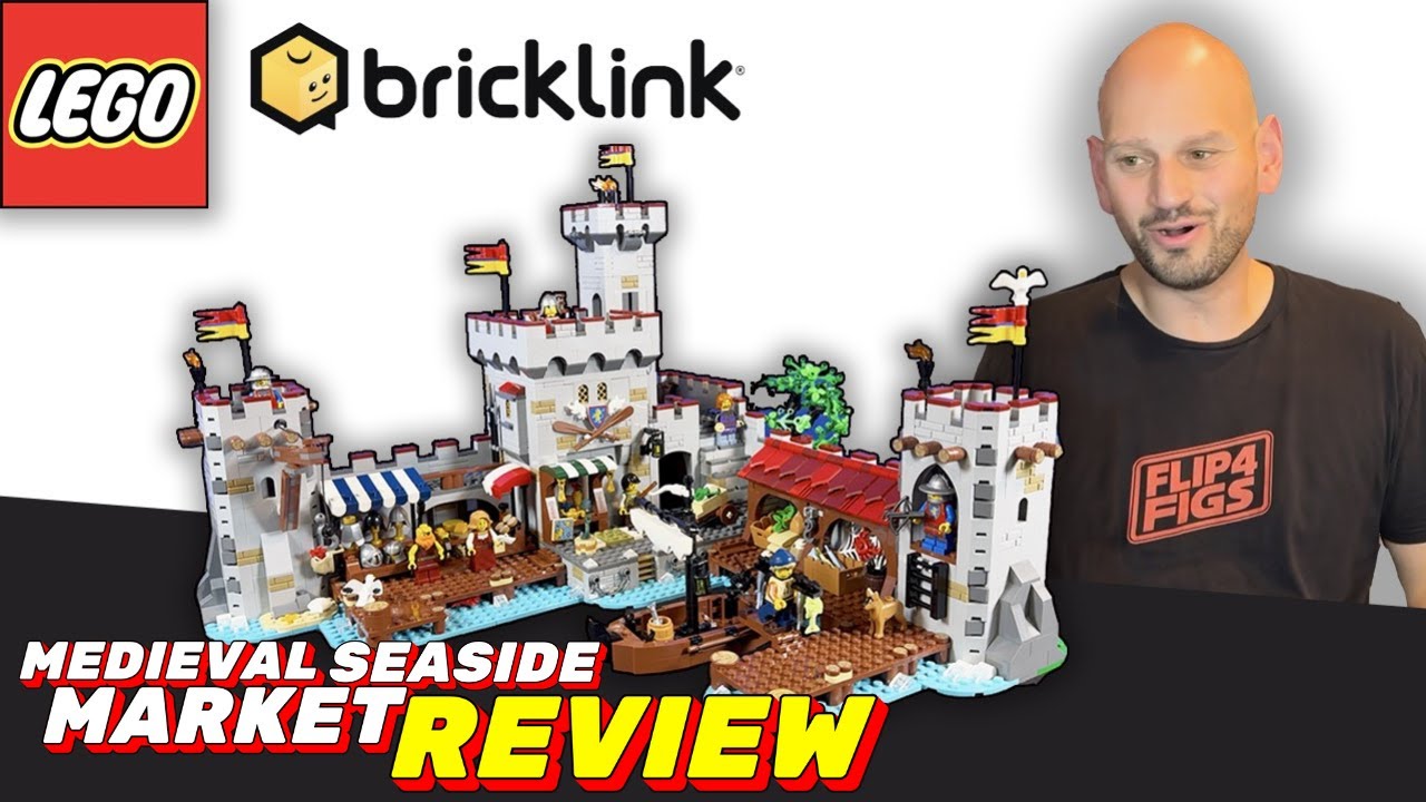LEGO MEDIEVAL SEASIDE MARKET REVIEW!  Completely Modular Classic Castle! Bricklink Designer Series 4