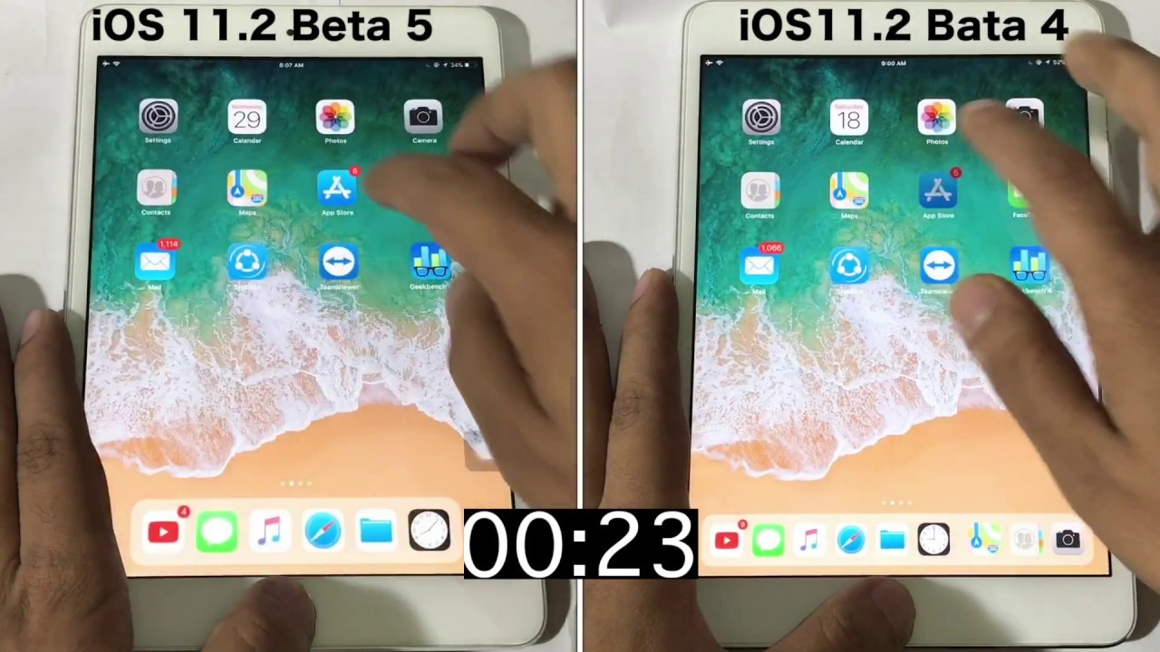 iOS 11.2 Beta 5 vs iOS 11.2 Beta 4 Speed test on iPad mini 2 |Geekbench test