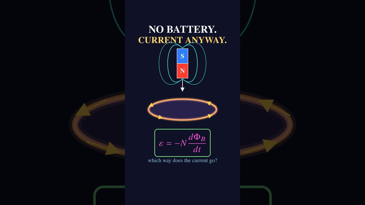 No Battery, But The Electrons Move: Induction in 3D #Shorts