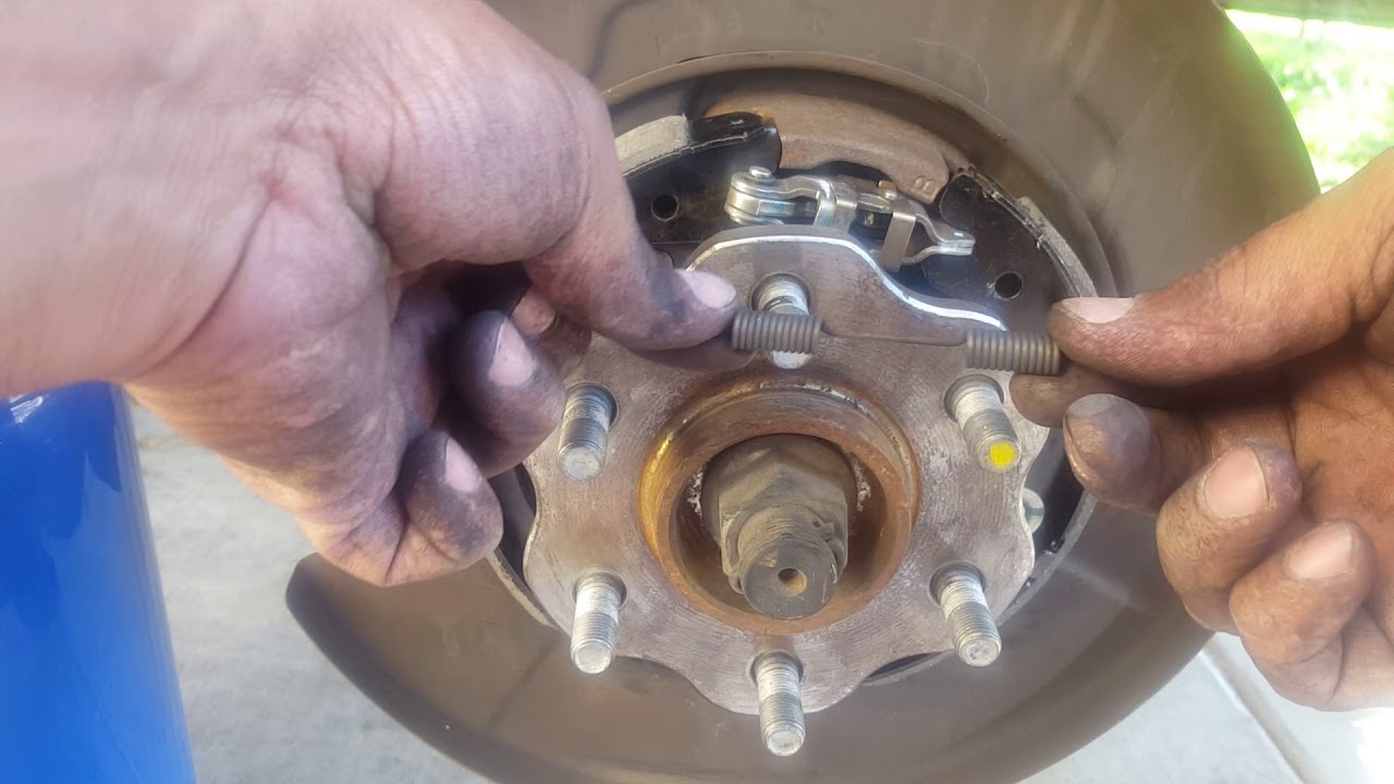 How to replace parking brake shoes, drums, Nissan Pathfinder