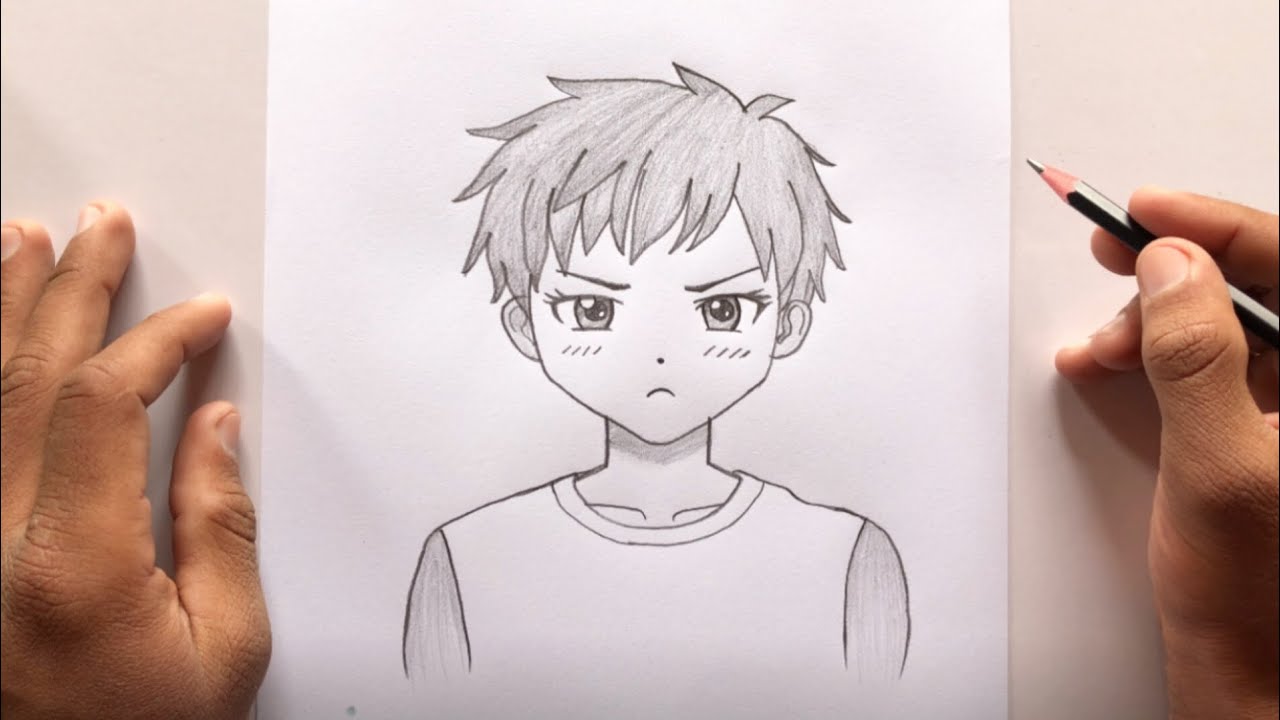 Beginner Friendly Anime Boy Sketch | Hand Drawing ☠️🫥