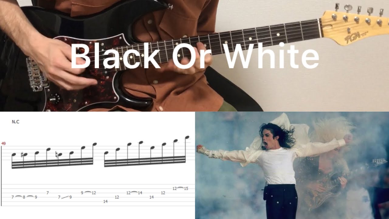 Michael Jackson - Black Or White (guitar cover with tabs & chords)