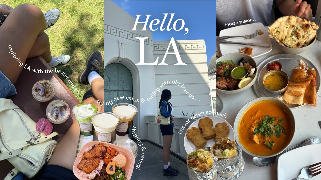 living alone diaries 🧸🧺 | exploring LA with my best friend & bf, thriftng and new matcha cafés!