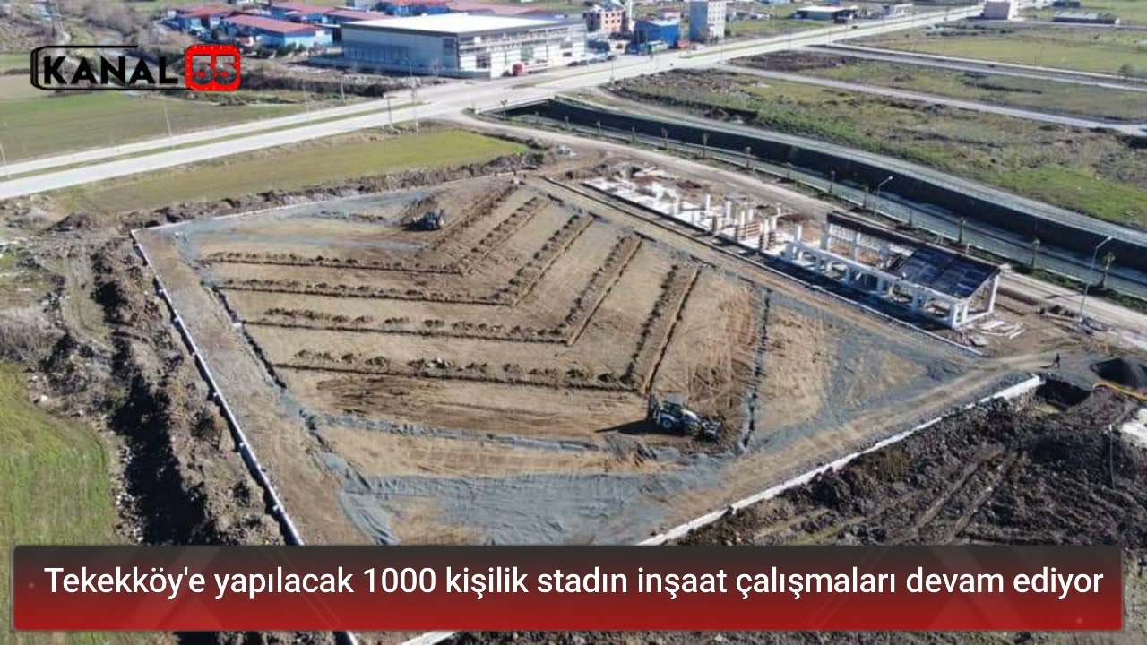 Tekkek&ouml;y'de 1000 kişilik seyirci kapasiteli stadın inşaat &ccedil;alışmaları t&uuml;m hızıyla devam ediyor.
