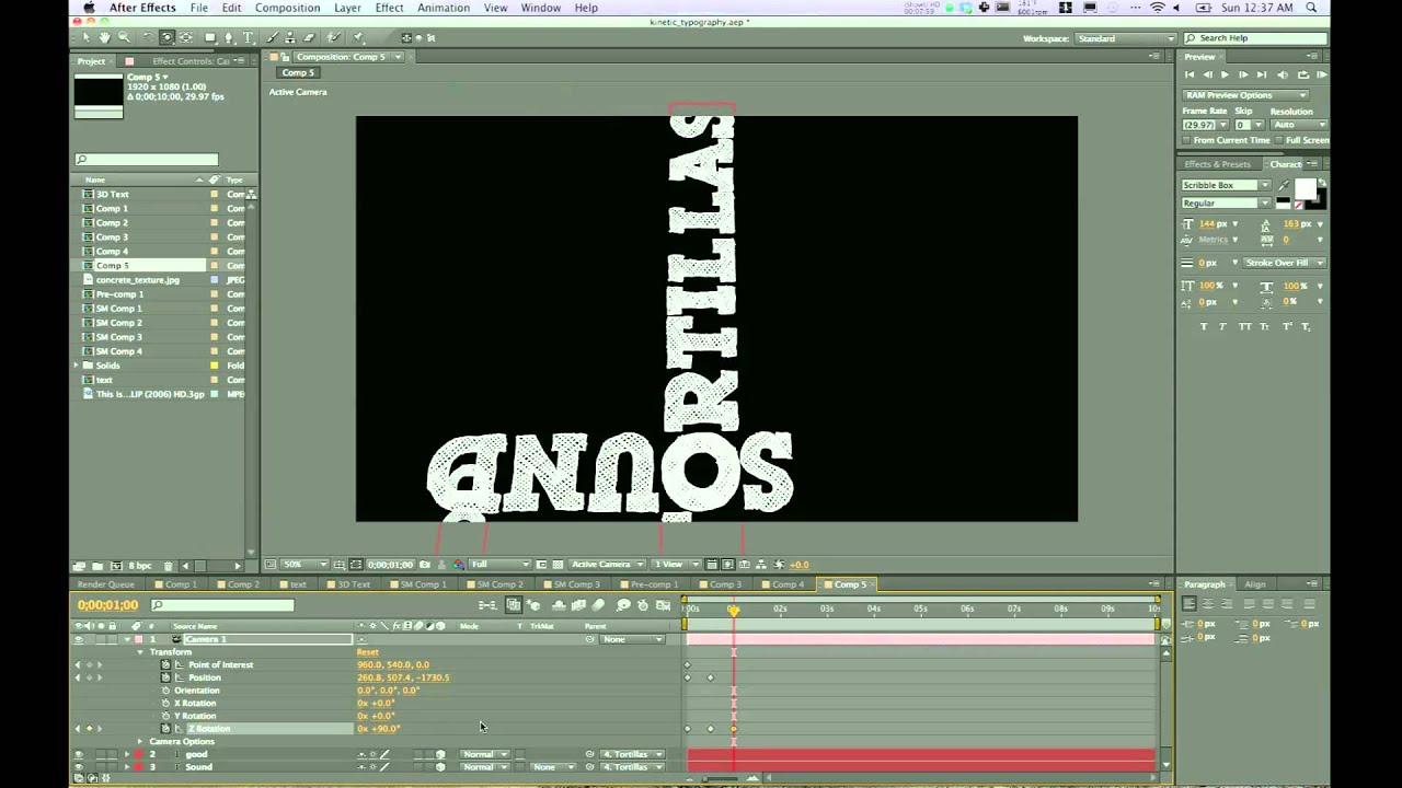 Animating 3D Text with Camera - Kinetic Typography - Part 2 - After Effects Tutorial