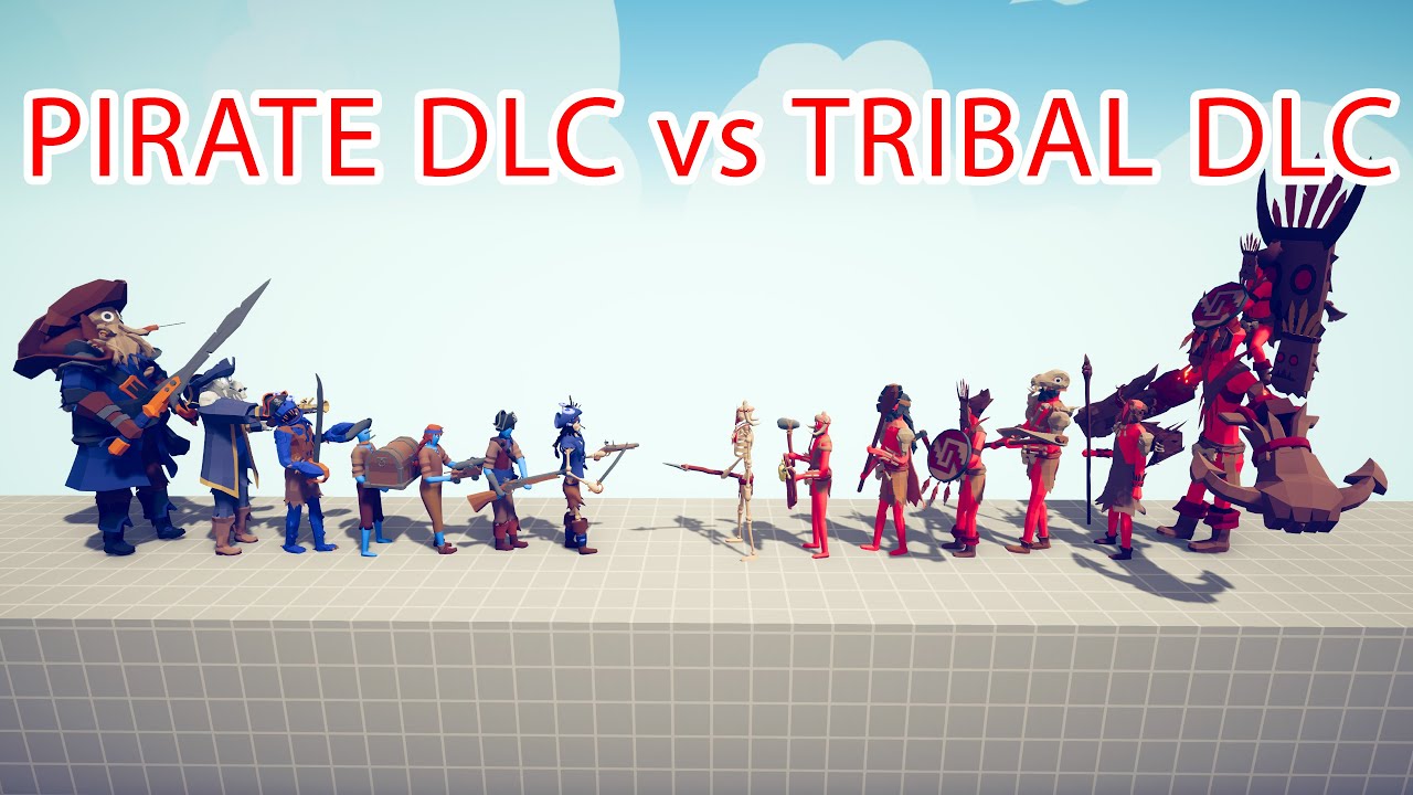 PIRATE DLC Team vs TRIBAL DLC Team - Totally Accurate Battle Simulator TABS