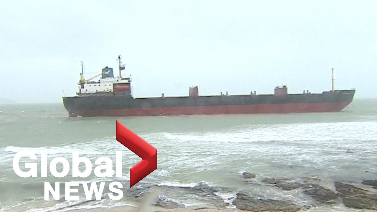 Russian cargo ship runs aground off southwest England, rescue underway
