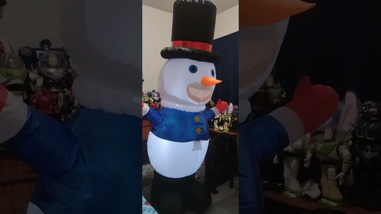 UnBoxing 6 ft inflatable talking snowman from five below