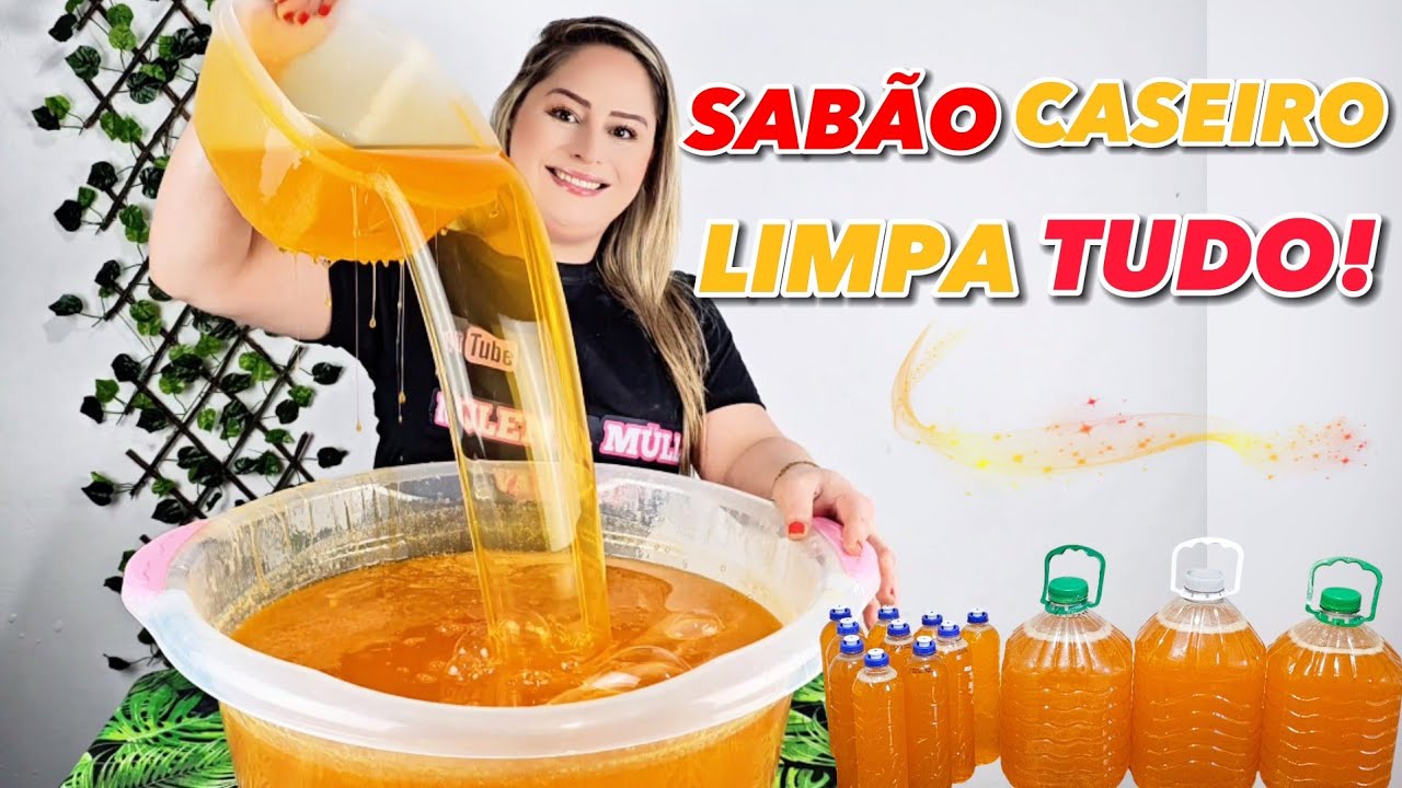 COMO FAZER SABÃO LÍQUIDO CASEIRO ECONÔMICO (LIMPA TUDO) (PASSO A PASSO)