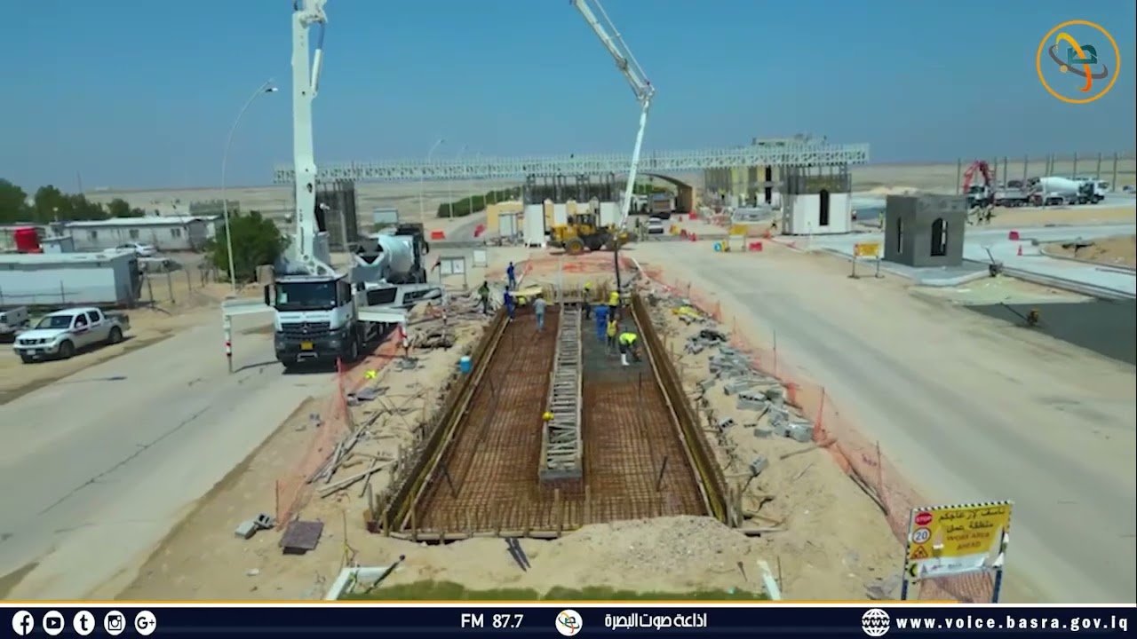 بسواعد محلية.. مشروع بوابة ومدخل مطار البصرة الدوّلي واجهة حضارية وتحفة بصرية جديدة تحاكي