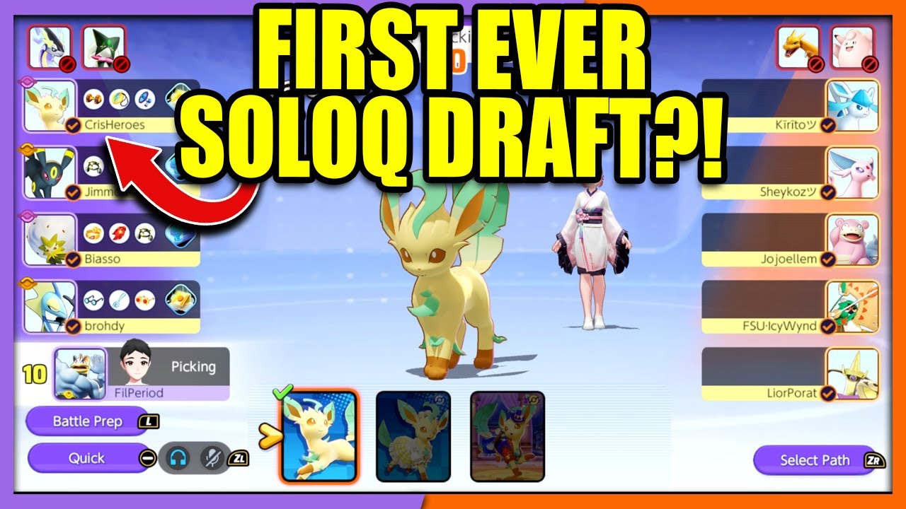 Amazing DRAFT Game with 10 SOLOQ PLAYERS It can finally happen!! | Pokemon Unite