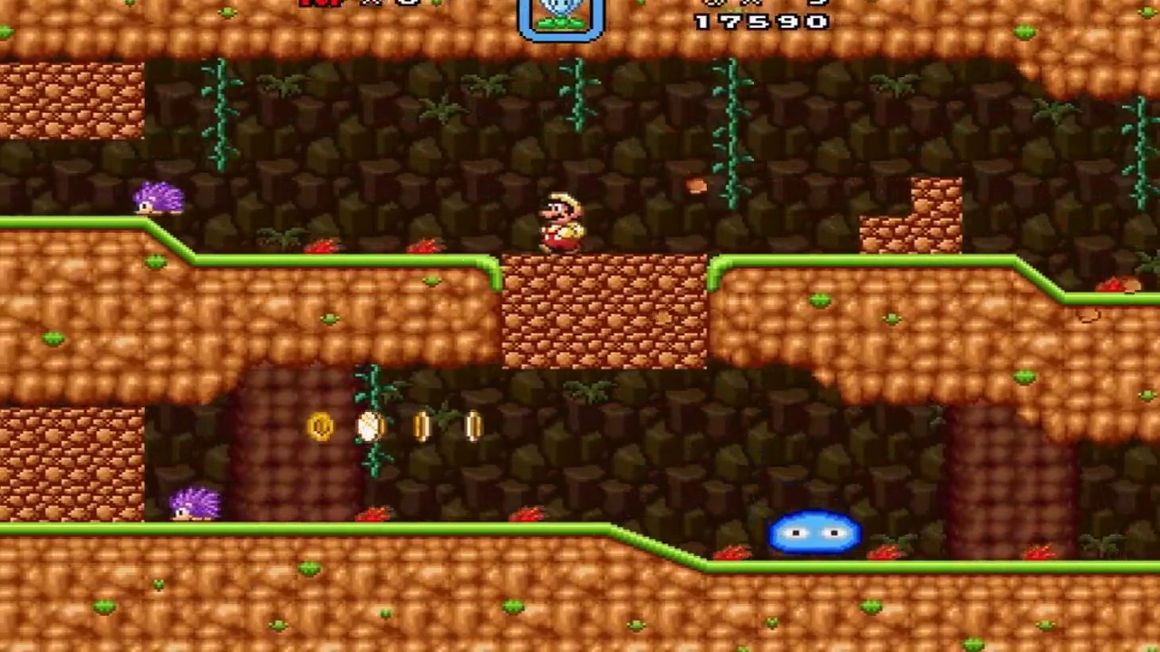 Super Mario Bros. X (SMBX) Custom Level - The Cave Of Colorful Blobs