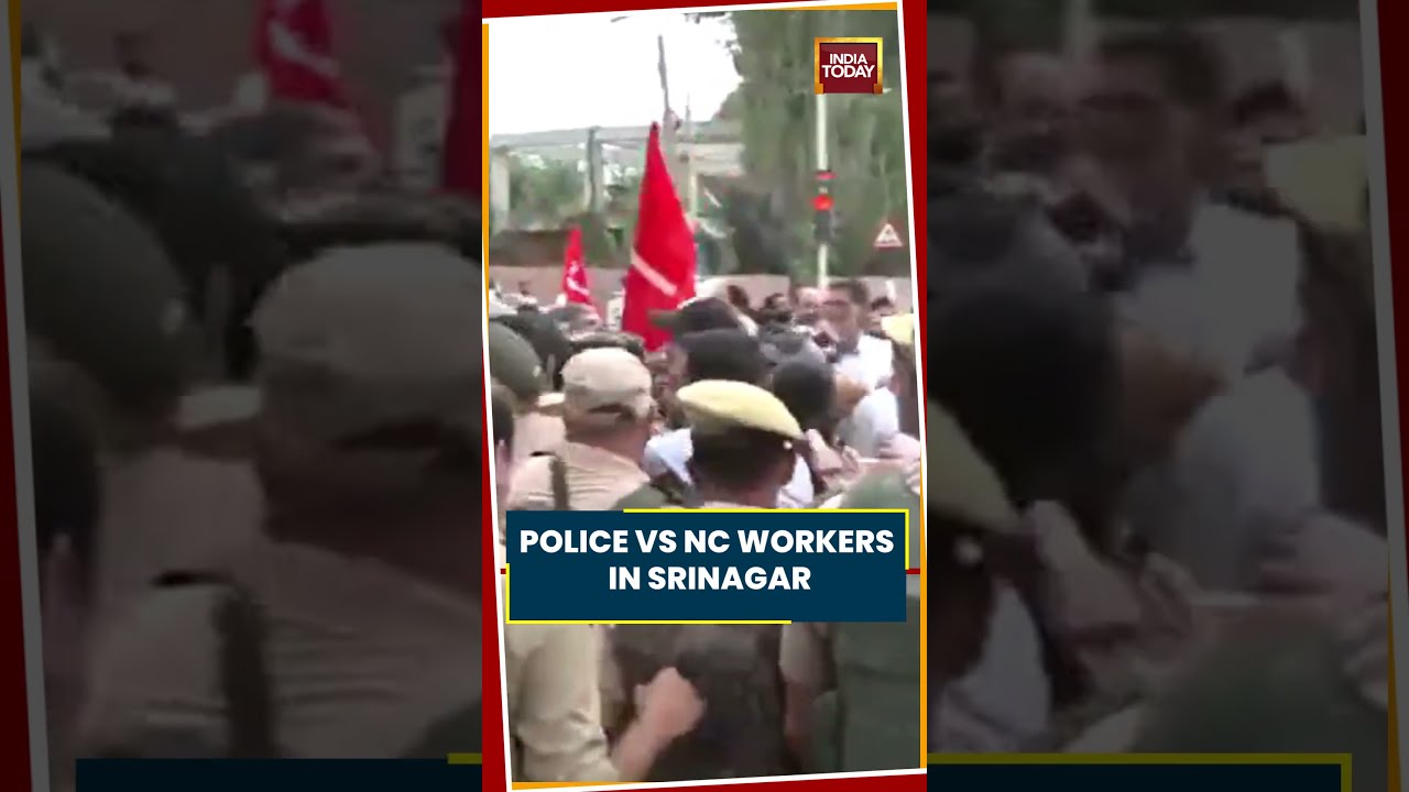 Viral Video: National Conference Workers Clash With Police Near BJP Office In Srinagar #shorts