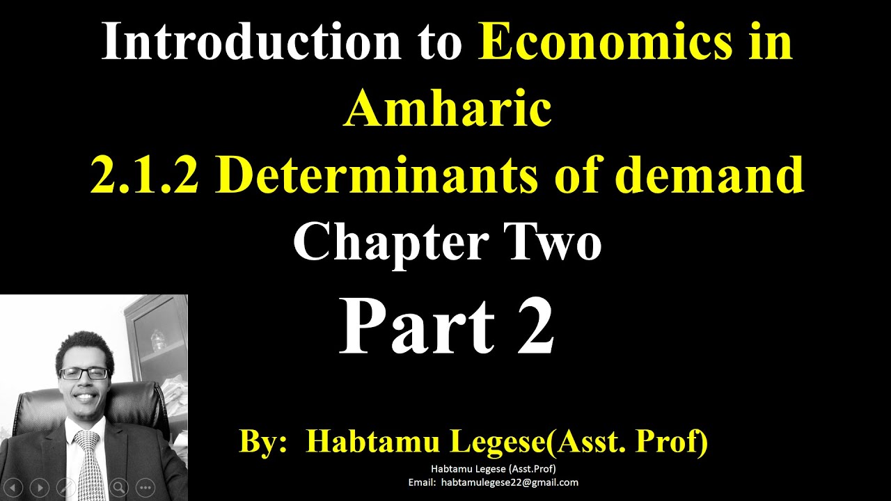 Introduction to Economics in Amharic 2.1.2 Determinants of demand Chapter Two Part 2