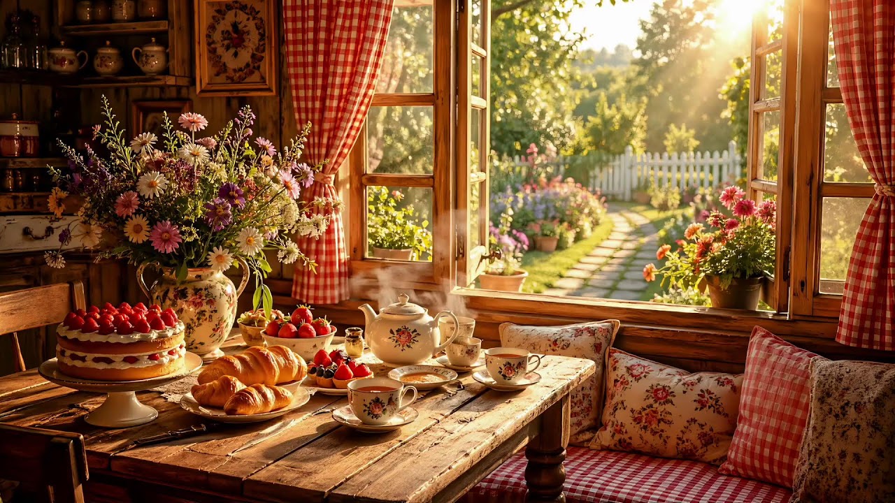 Cozy Morning Cottage ☀️ Relaxing Jazz & Soft Ambience | Peaceful Breakfast Vibes