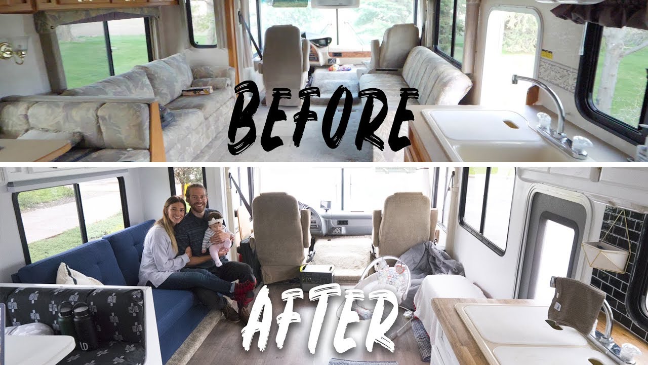 Renovated RV Before and After - OUR NEW HOME!!