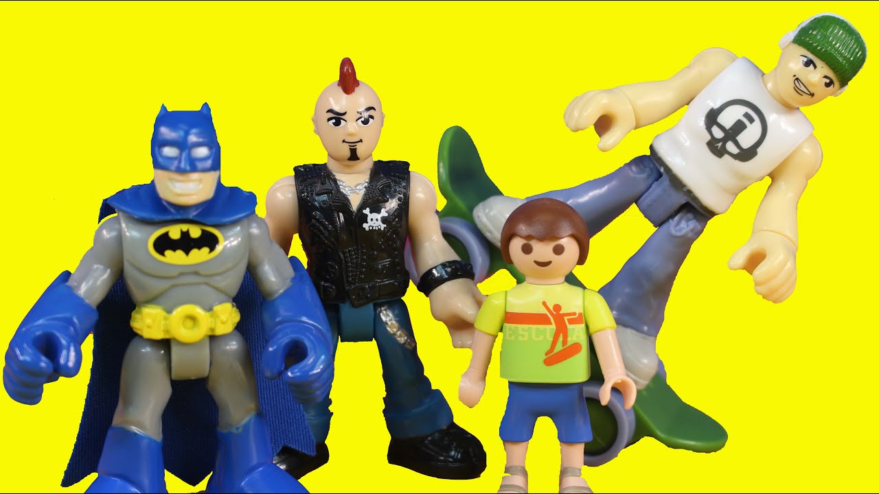 Skateboard & Mohawk Dude go to Batcave Jimmy Superboy & Batman