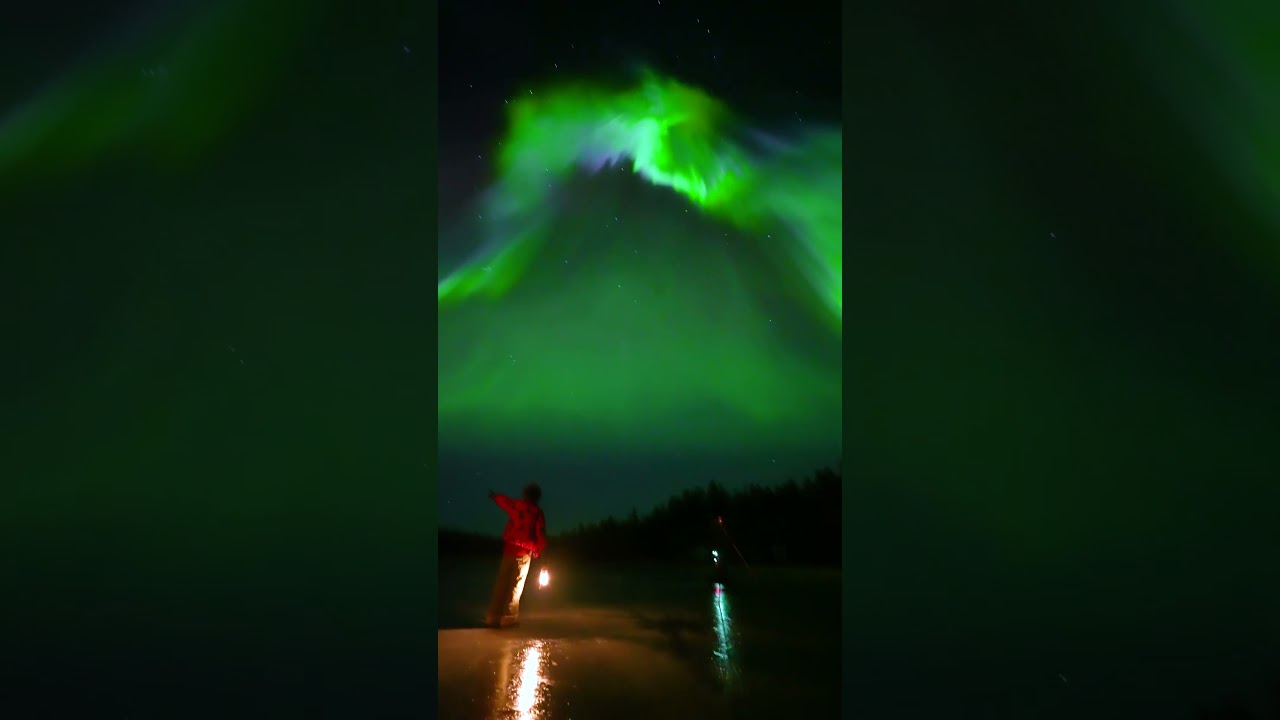 We filmed the best auroras of the season in Ranua,Finland🤯 #lapland #northernlights #finland #aurora