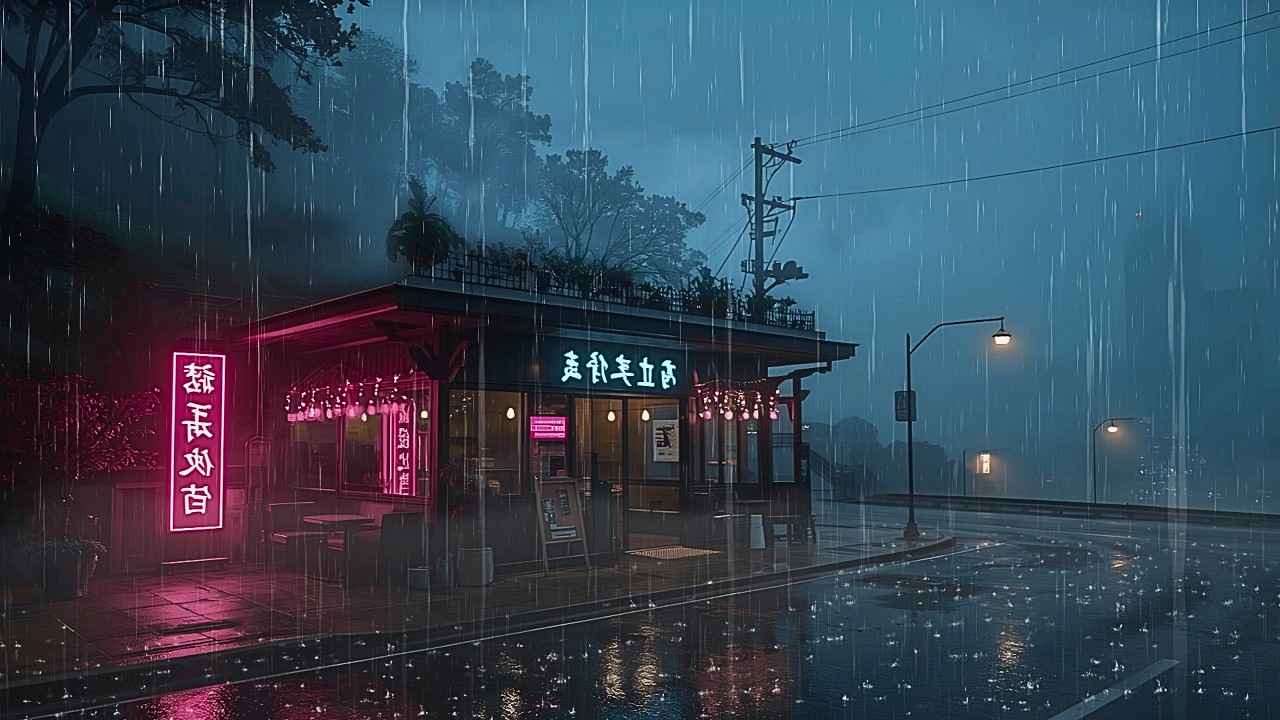 Vintage 90s Rainy Café 🌧️ — Rainy Chill Lofi for Quiet, Peaceful Nights
