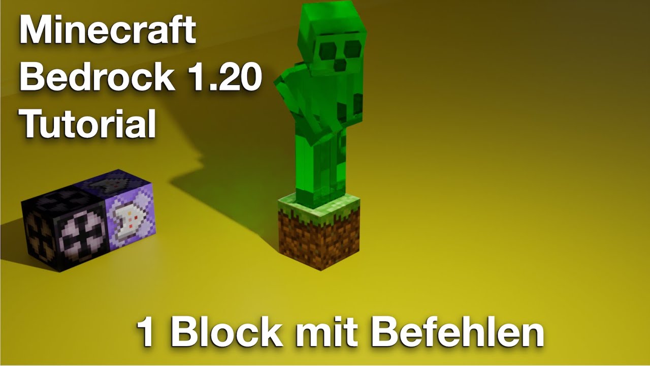Minecraft Bedrock 1Block mit Befehlen 1.20 Tutorial