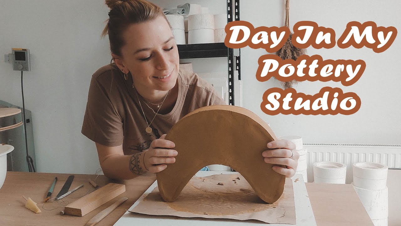 CRAFTING ART FROM CLAY| A cozy day in my pottery studio, slow made pottery, pottery boho desert vase