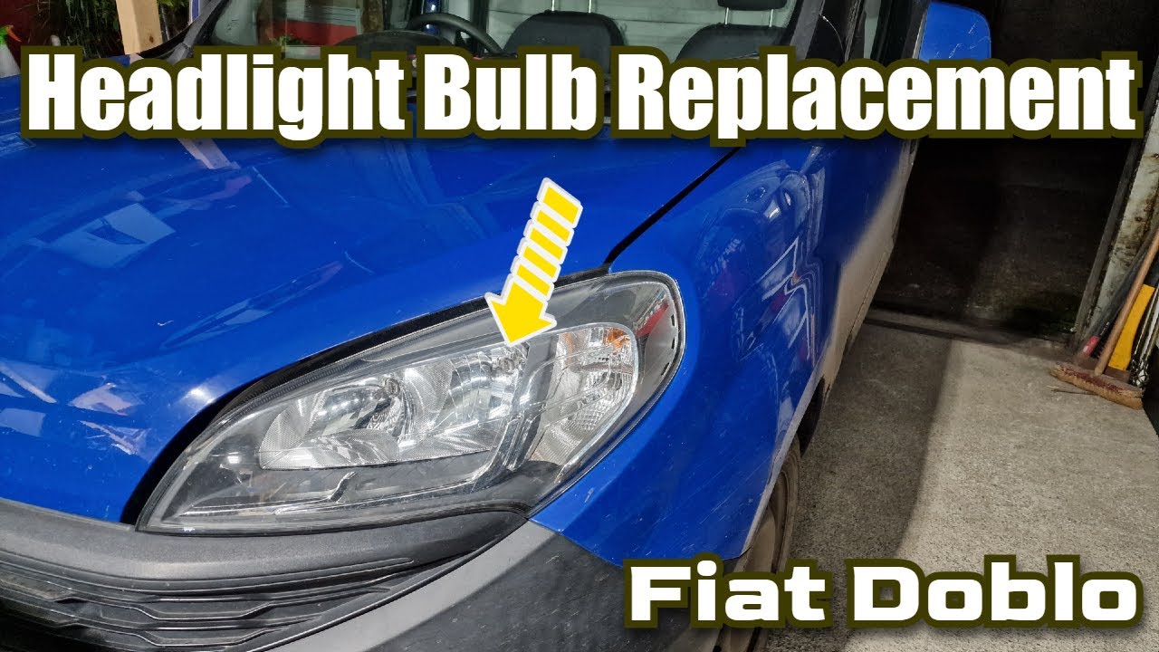 Как заменить лампу в фаре на Fiat Doblo Van. Замена лампы в фаре.