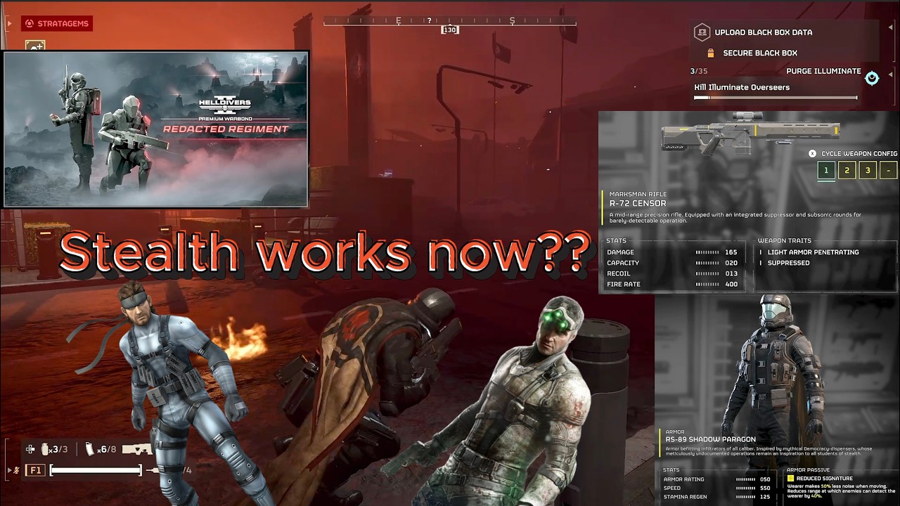 Stealth Is FINALLY Viable in Helldivers 2 | R-72 Censor + Reduced Signature Armor