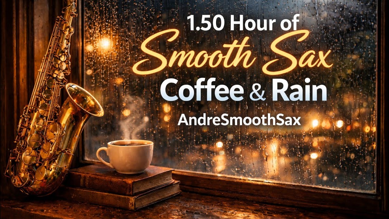 Smooth Jazz Sax in the Rain ☕ 1.5 Hour Coffee & Rain Ambience | Relaxing Saxophone Music