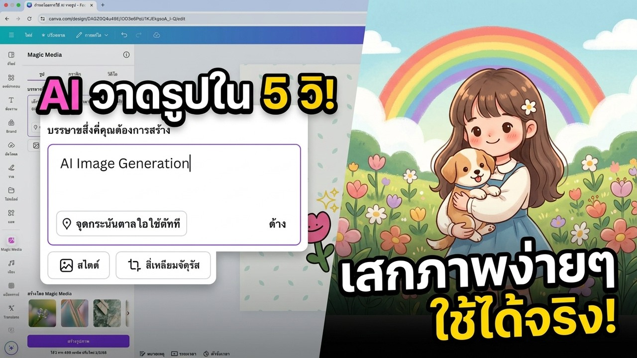 การใช้ AI สร้างภาพในแคนวา EP.10 | สอน Canva เข้าใจง่าย ใช้ได้จริง  #Canva