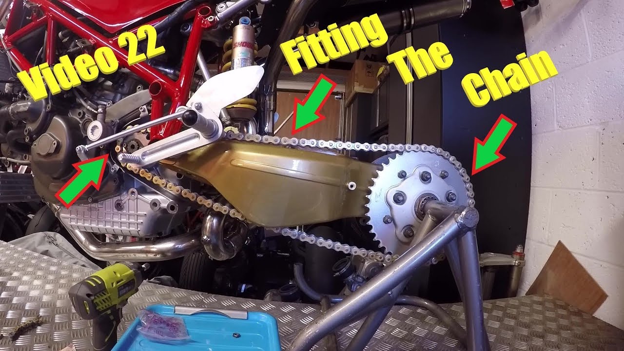 Video 22 - Ducati 748 Thunderbike Assembling the calipers and chain fitting